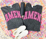 AMEN pink letters tee