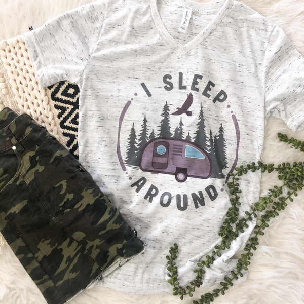 I sleep around • camping tank/tee