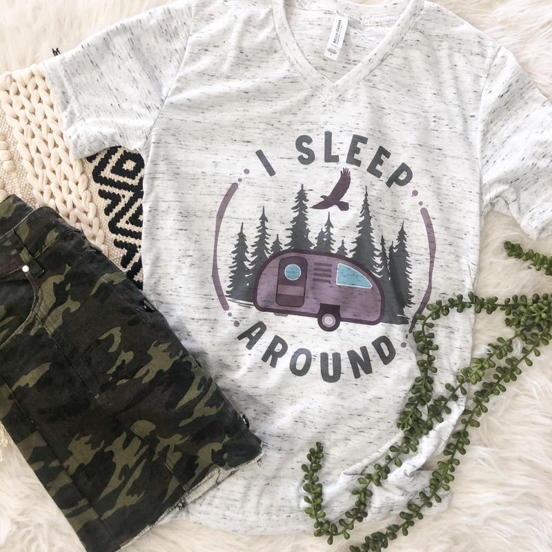 I sleep around • camping tank/tee