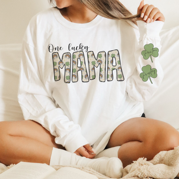 One Lucky mama long sleeve tee