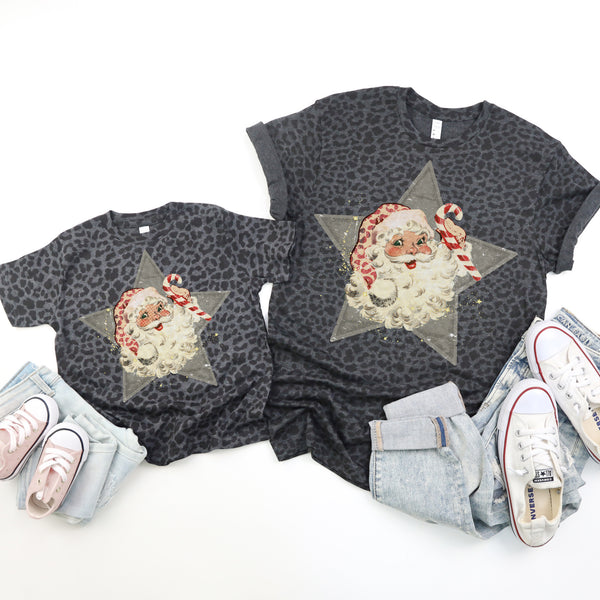 Santa Star vintage leopard tee