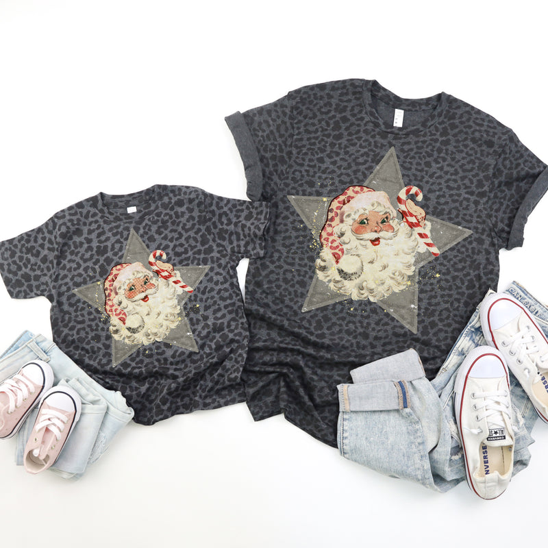 Santa Star vintage leopard tee