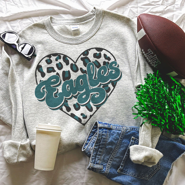 Eagles Leopard Heart sweater
