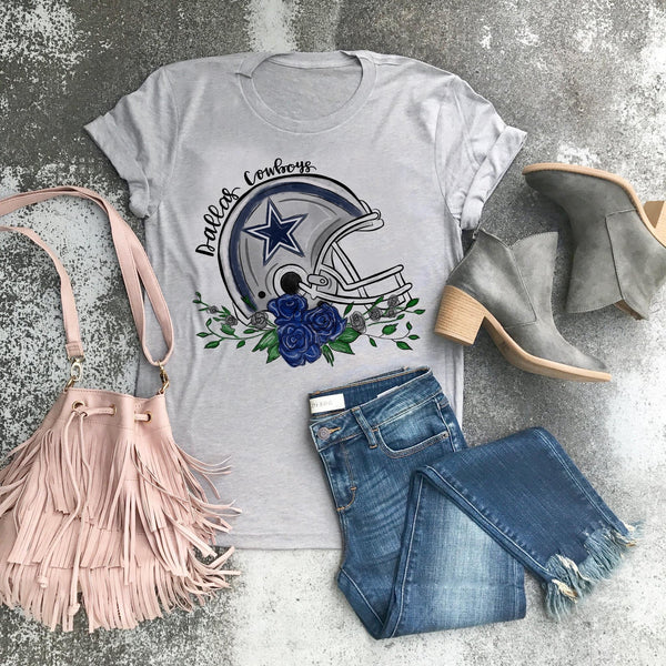 Floral Cowboys helmet tee