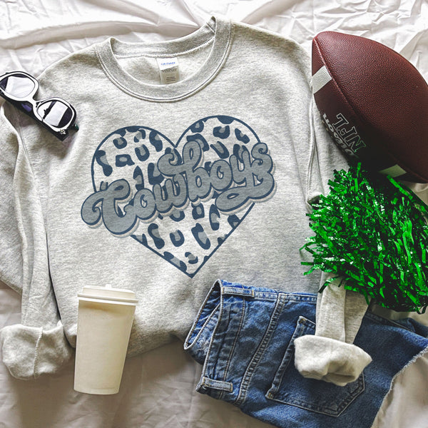 Cowboys heart leopard sweater / tee