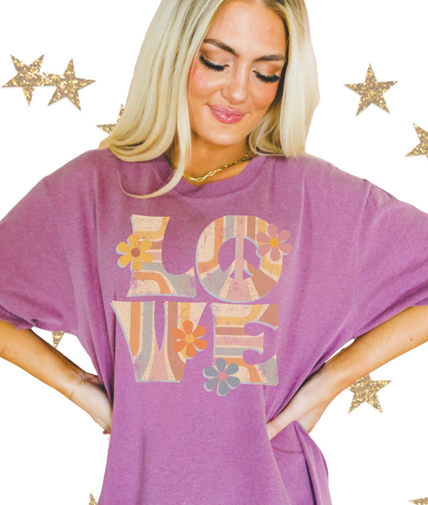 Retro Peace Love tee