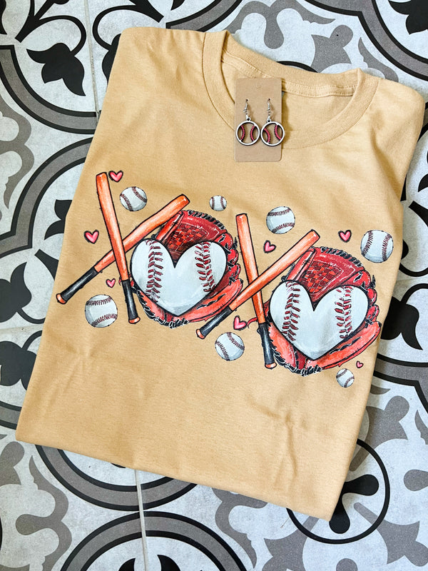 Xoxo Baseball gloves on golden mustard