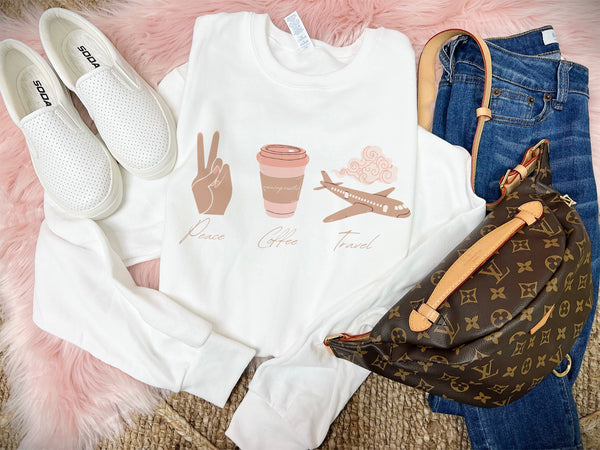 Peace Coffee Travel sweater or tee