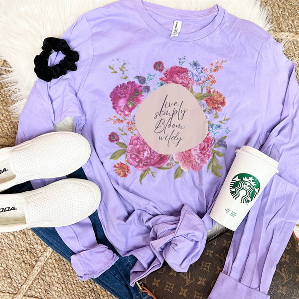Live Simply, Bloom wildly tee