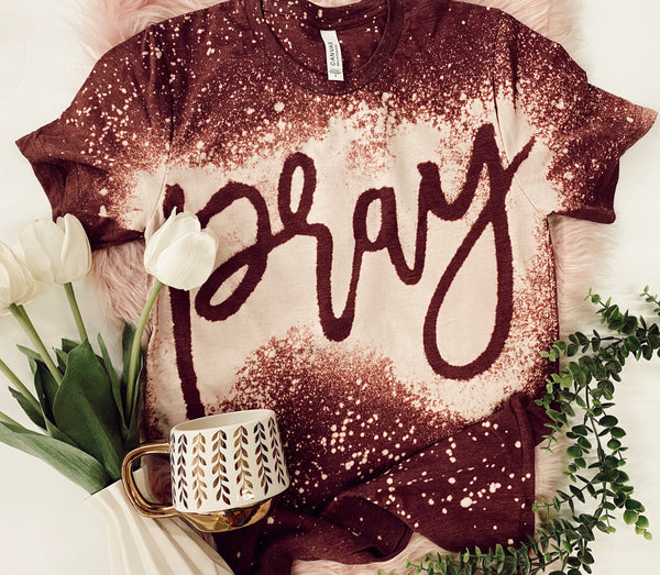 Pray bleached tee